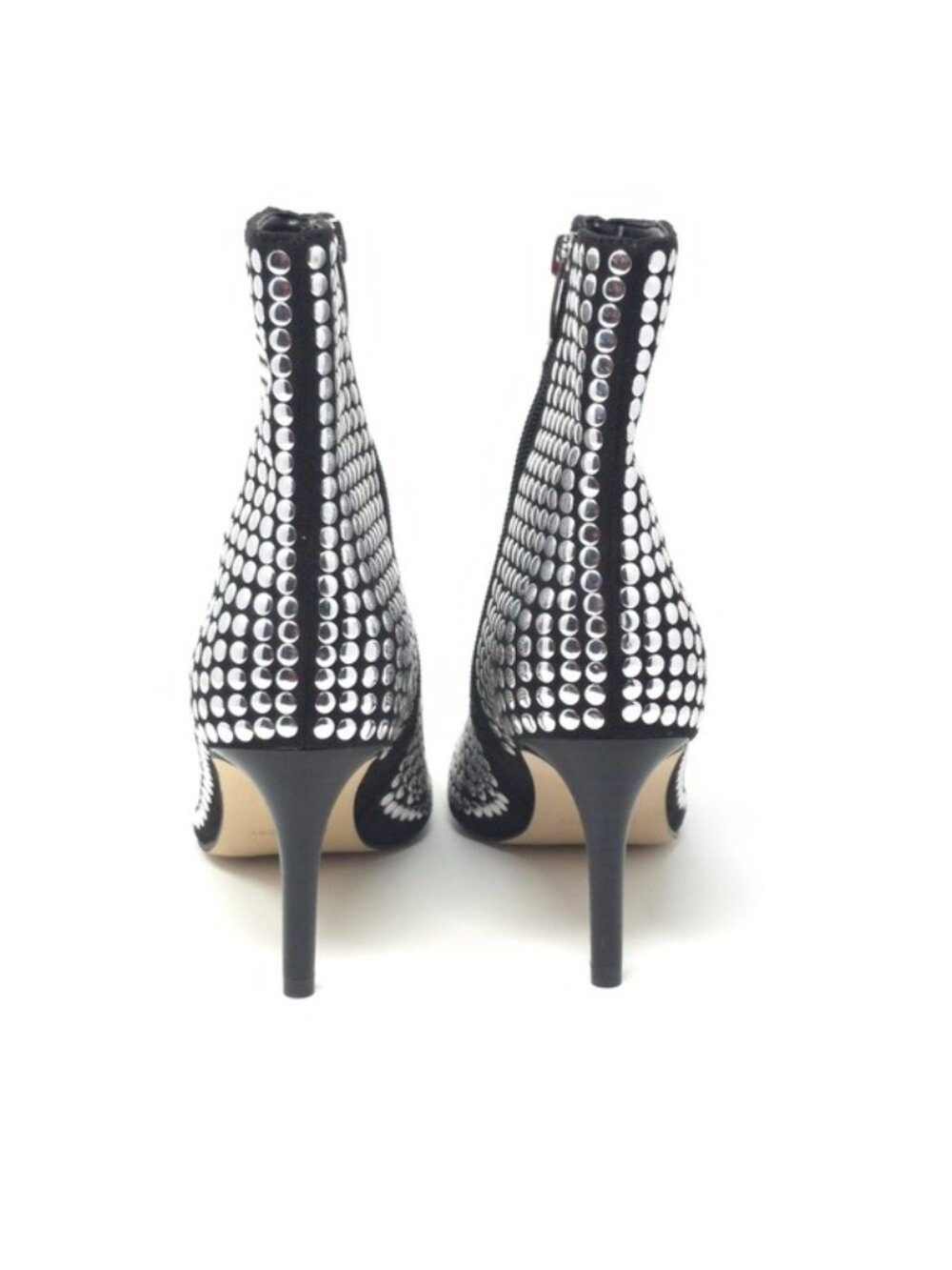 Nine West Mitten Black Studded Pointed Toe Ankle Booties 6M - Picture 6 of 12